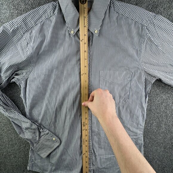 Gitman Bros Button Up Shirt Long Sleeve Blue Striped 15 34 USA Cotton Designer - Picture 3 of 15